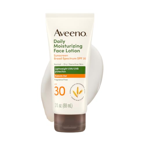 Aveeno Daily Moisturizing Face Lotion SPF 30 - Lightweight & Non-Greasy for Sensitive Skin, 3 fl. oz