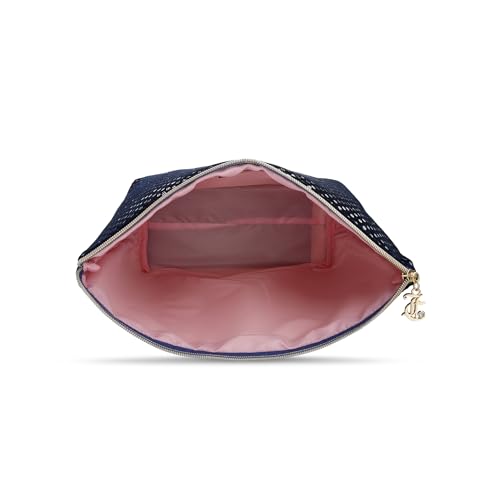 Juicy Couture Glitter Makeup Bag - Spacious Travel Toiletry Organizer