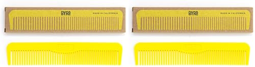 BYRD Pocket Comb - Durable Flexible Hair Styling Comb (2-Pack, Yellow)