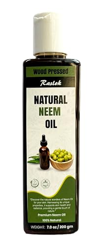 Raslok Pure Neem Oil - Wood Pressed, 4 Ounces for Skin & Hair