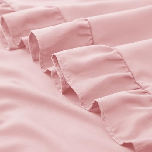 Light Pink Ruffle Pillow Cases Set of 2 | 20" x 26" Microfiber