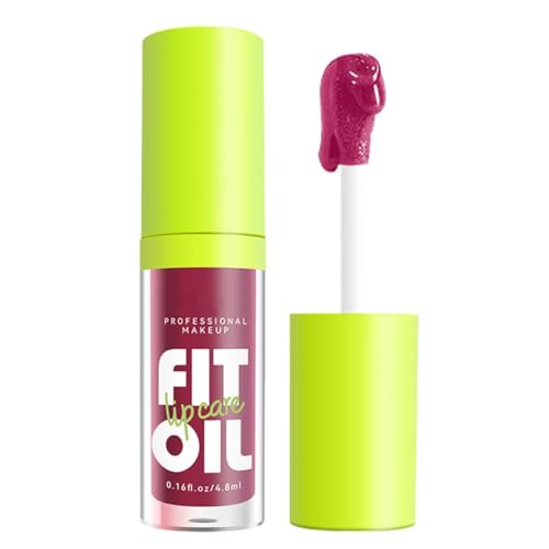 QBPPSSRY 04 Lip Oil with Large Brush Head 8 Colors Hydrating Glossy Lip Glow 0.16 fl oz