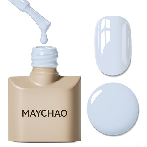 MAYCHAO 15ML Blue Gel Nail Polish - Long-Lasting Baby Blue