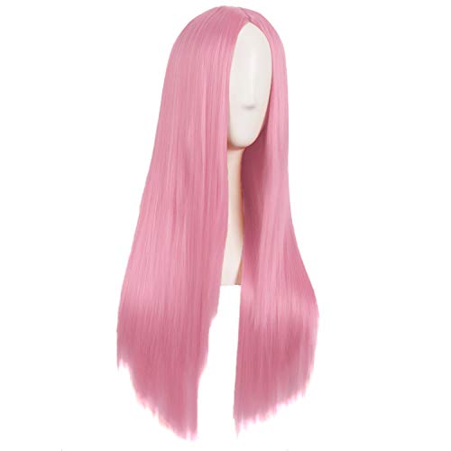 28 Inch Light Hot Pink Synthetic Wig for Women - MapofBeauty