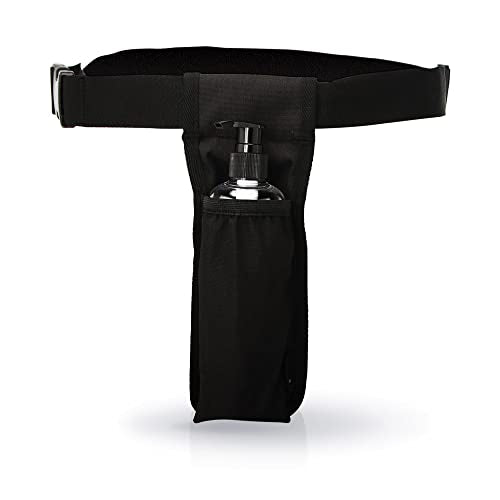 LANLAOER Adjustable Black Lotion Holster Waist Belt for Massage Therapists