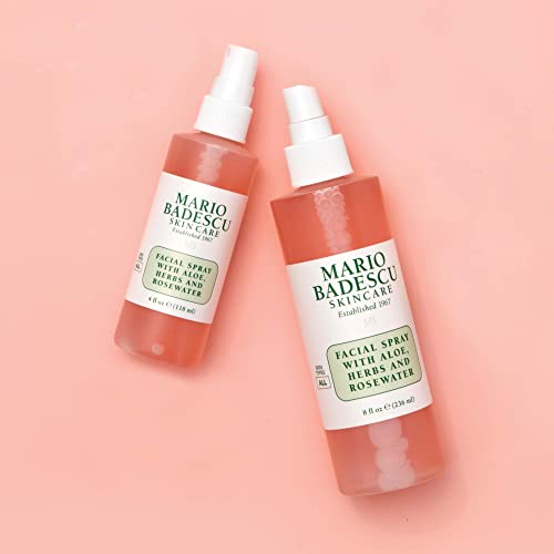 Mario Badescu Facial Spray with Aloe & Rose Water - 8 Ounce Mist for Hydration & Refreshment