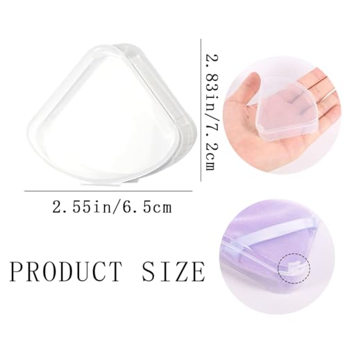 8-Pack Clear Triangle Makeup Sponge Holder Cases for Travel