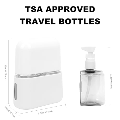 Skycase 2-in-1 Travel Bottles Set Gray Leak-Proof Refillable TSA Approved Toiletries Kit with Labels & Funnel