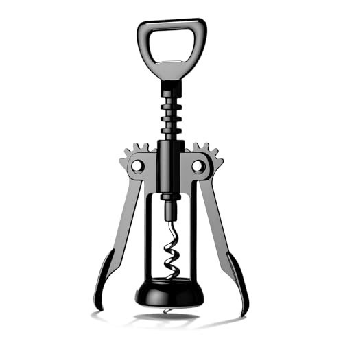 Drincarier Gun Black Wine Opener - Premium Zinc Alloy Corkscrew