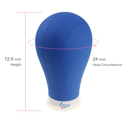 EERYA 24 Inch Canvas Wig Head Stand Set for Styling & Display