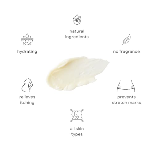Organic Belly Butter for Pregnancy Stretch Mark Prevention and Treatment by Irene Organics - Award Winning Anti Stretch Mark Tummy Balm For Pregnancy and Postpartum 4oz - Hydrating Bump Cream