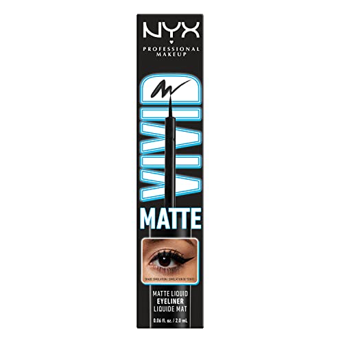 NYX Vivid Matte Liquid Liner Black 0.06oz - Smear-Resistant Precise Tip