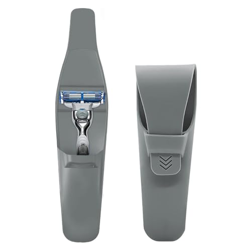 LinMei Silicone Razor Travel Case Gray 2pcs Waterproof & Dustproof for Gillette, Parker, Merkur Razors