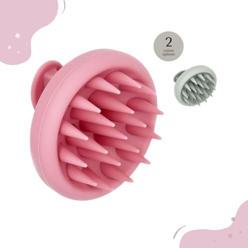 Pink Silicone Hair Brush for Scalp Massage & Exfoliation - Waterproof, Soft Bristles for Men & Women - Organic To Green