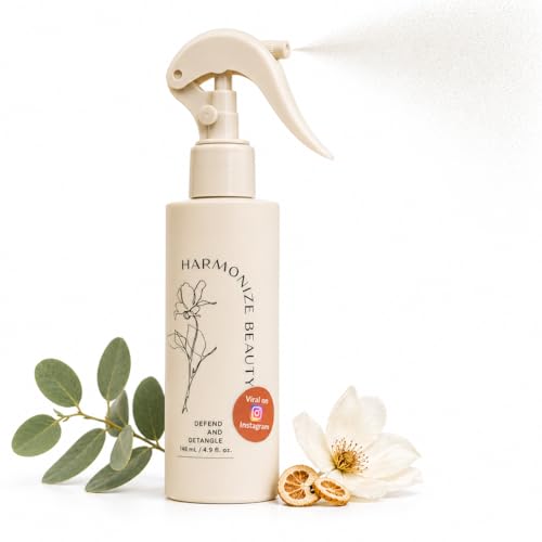 Harmonize Beauty Leave-In Conditioner - 3-in-1 Detangler & Heat Protectant Spray - Sulfate-Free - Lightweight for All Hair Types - Frizz Control - Protects & Hydrates without Buildup - 4.9 fl oz