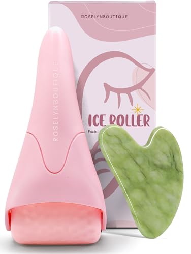 Ice Roller & Gua Sha Facial Tools Set - Reduce Wrinkles & Puffiness