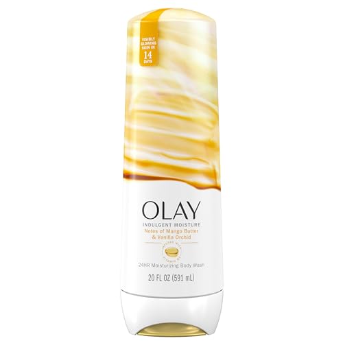 Olay Indulgent Moisture Body Wash for Women, 24hr Hydration, Mango Butter & Vanilla Orchid, 20 fl oz