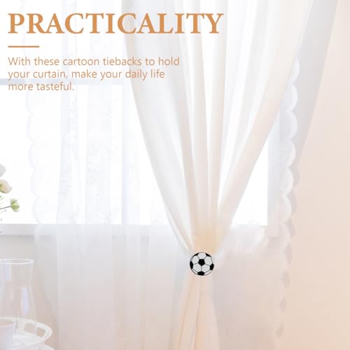 Football Curtain Tiebacks - 2pcs Magnetic Drapery Holdbacks for Kids Room