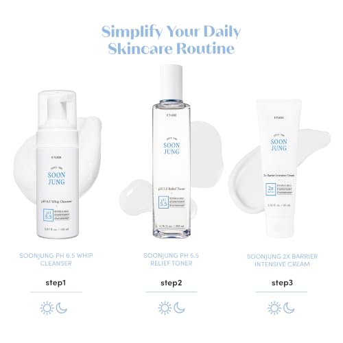 ETUDE SoonJung pH 6.5 Whip Cleanser for Sensitive Skin, 5.07 Fl Oz
