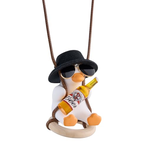 Swinging Duck Rear View Mirror Ornament - Cute Car Accessory