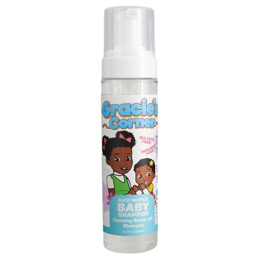 Gracie's Corner Rice Water Baby Shampoo - Gentle Foaming Cleanser for Kids, 8.5 oz