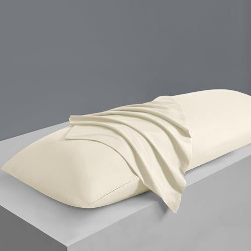 MILVOWOC Ivory Cream Body Pillowcases 20x48 Inch Set of 2