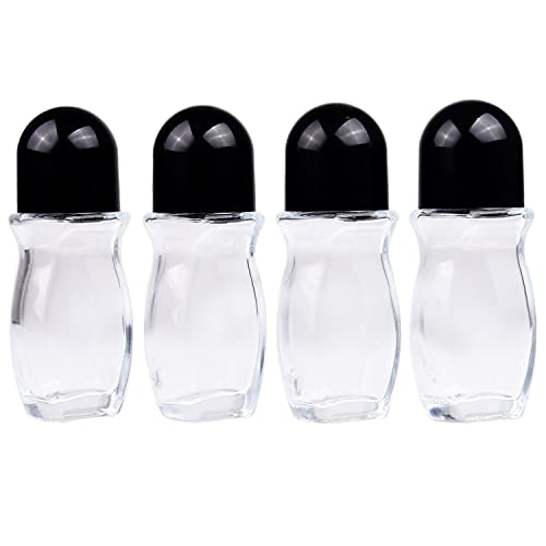 Kare & Kind 50ml Glass Roll-On Deodorant Bottles - 4-Pack Leak-Proof Kit