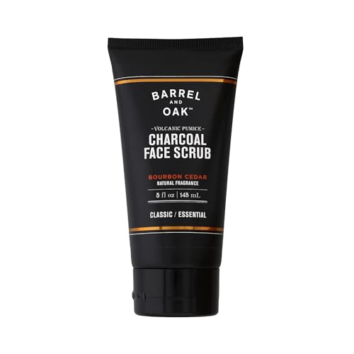Barrel & Oak Charcoal Face Scrub for Men - Deep Exfoliating 5 oz