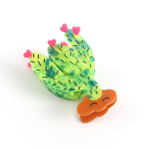 PERSONFUN Cactus Hair Claw Clip - Personalized Acetate Plant Hair Accessory for Women