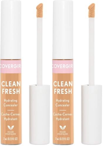 COVERGIRL Clean Fresh Hydrating Concealer, Light Medium, 0.23 Fl Oz (Pack of 2)