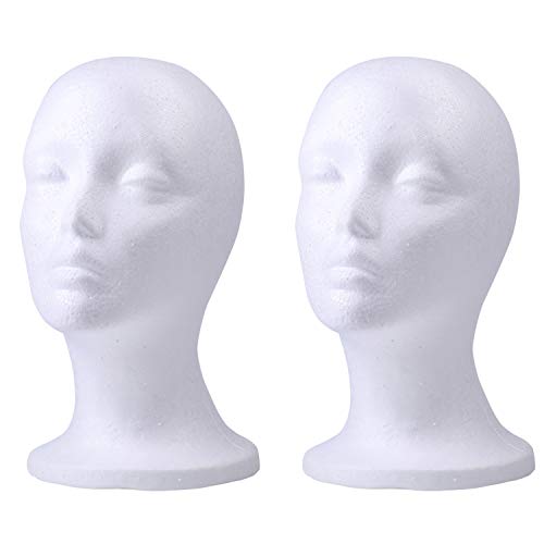 Foraineam Foam Wig Display Stand - 2 Pack Mannequin Heads