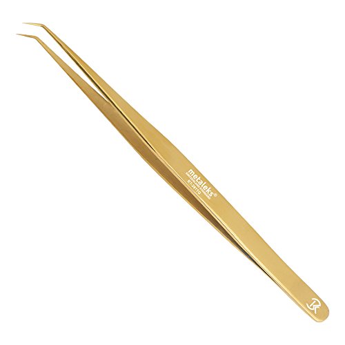 Metaleks 14cm Japanese Steel Lash Tweezers - 45 Degree Angular Tip