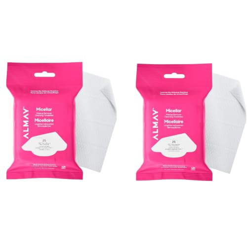 Almay Micellar Makeup Remover Cleansing Towelettes - 25 Count (Pack of 2)