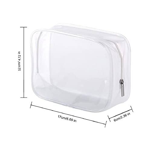 BEFORYOU 6 Pack Small Clear Toiletry Bags - TSA Approved Travel Pouch, White
