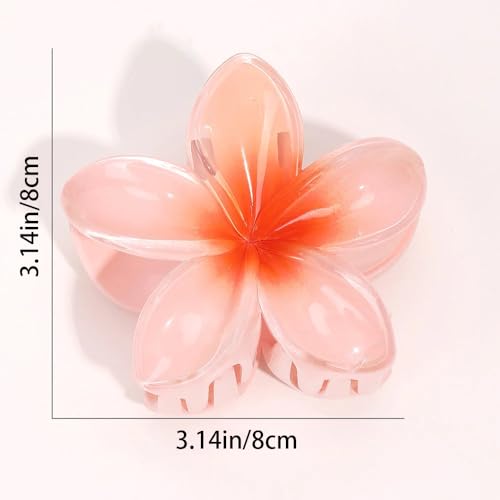 6 Pack Hawaiian Flower Claw Clips for Women - Colorful Hair Accessories