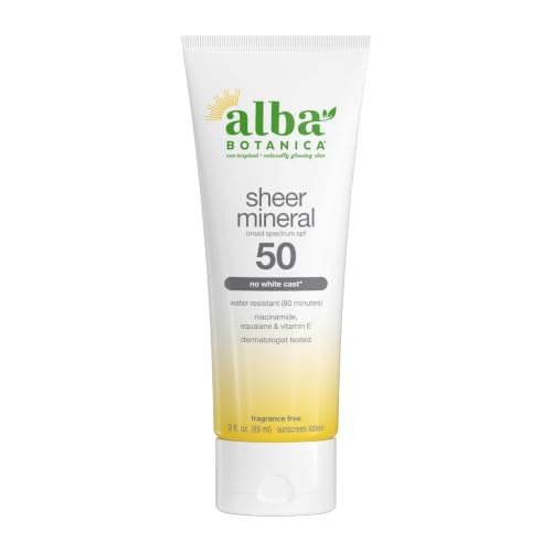 Alba Botanica SPF 50 Mineral Sunscreen Lotion, 3 Fl Oz - Fragrance Free