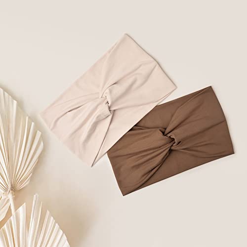 Jesries 10-Pack Extra Wide Turban Headbands for Women, Soft Stretch Boho Hair