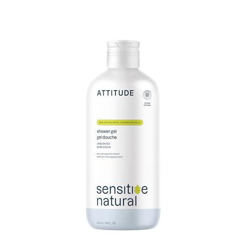 ATTITUDE Unscented Body Wash for Sensitive Skin with Oat Extract - 16 Fl Oz