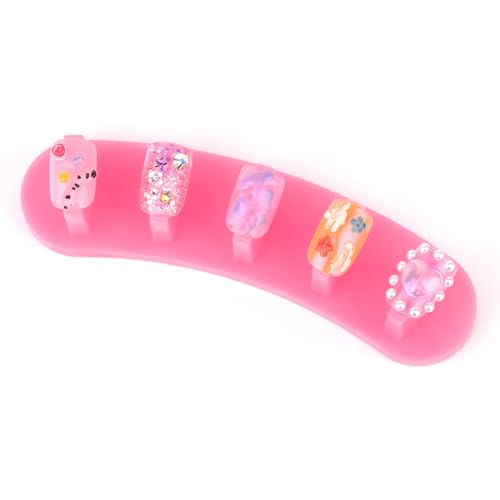 3Pcs Nail Practice Display Stand with 10Pcs False Nail Tips - Nail Art Tools