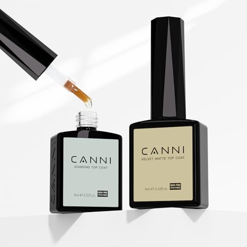 CANNI 2PCS Matte & Glossy Gel Top Coat Set - 9ml No Wipe