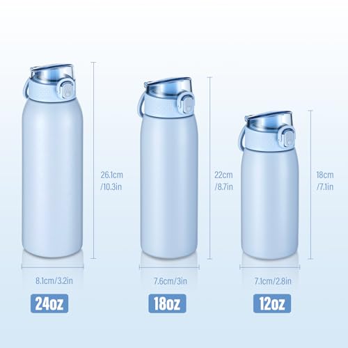 24 oz Insulated Water Bottle with Dustproof Lid & Tea Infuser