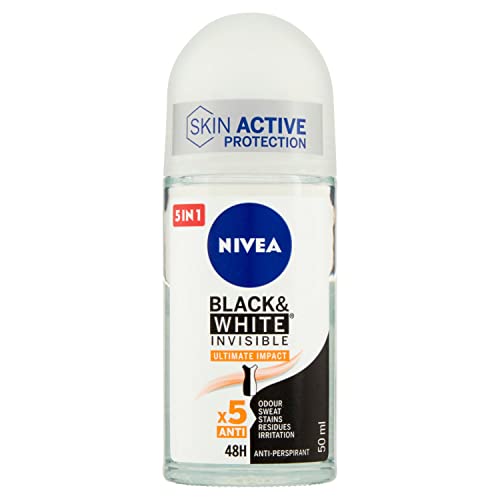 NIVEA Black & White Invisible Women’s Roll-On Deodorant 50ml Long-Lasting Antiperspirant