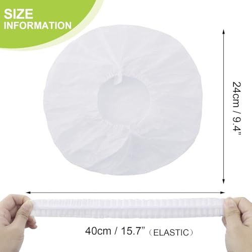 Disposable Waterproof Shower Caps 100 Pcs Biodegradable Hair Cover for Spa Travel