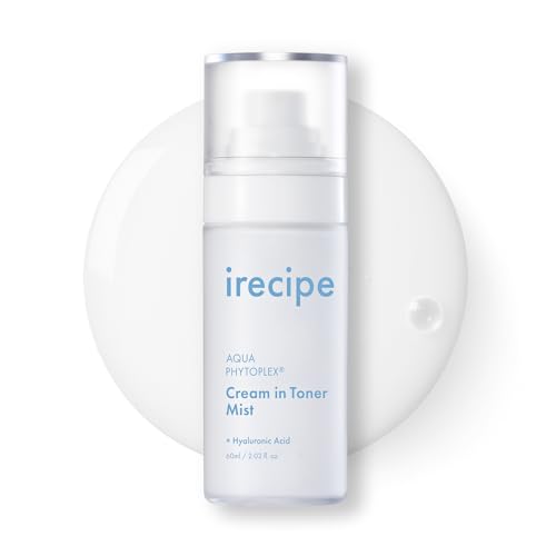 IRECIPE Aqua Phytoplex Cream in Toner Mist Variation 1 – Milky Face Spray with Hyaluronic Acid, Korean Vegan Skincare, 2.03 oz