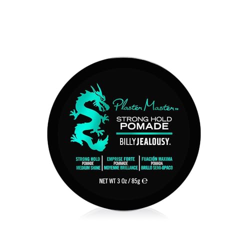 Billy Jealousy Plaster Master Water-Soluble Hair Pomade for Men - Strong Hold & Medium Shine, 3oz