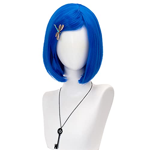 Blue Bob Cosplay Wig for Women - Short Straight A-Light Blue with Accessories