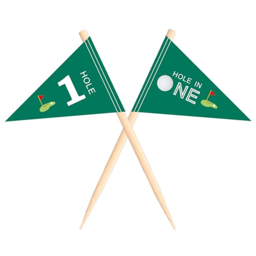 VOWFOO Golf Themed Toothpick Flags - 20 PCS Cupcake Toppers for 1st Birthday