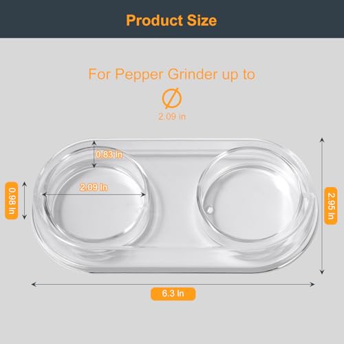 Clear Acrylic Salt and Pepper Grinder Tray - 2.09 Inch Diameter