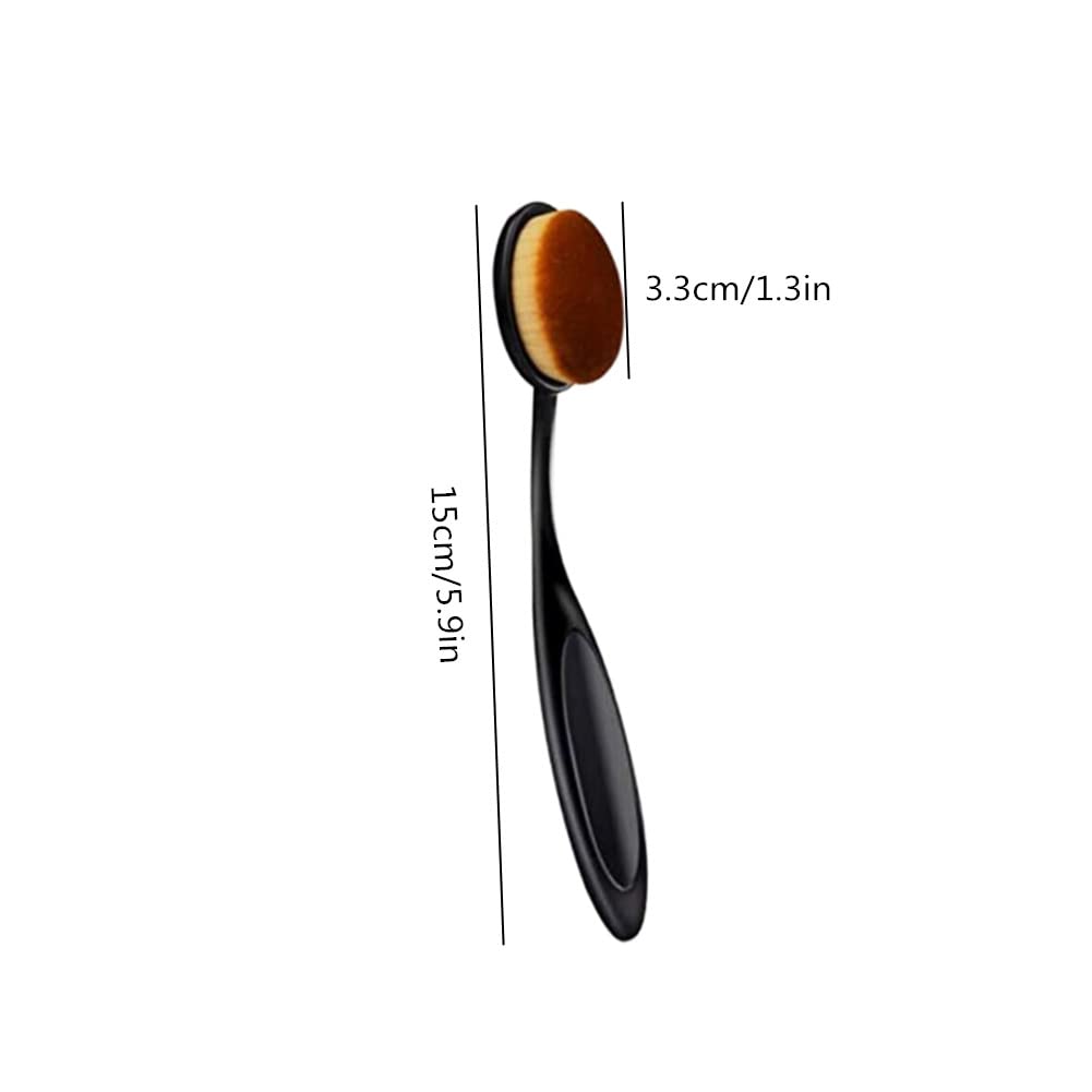 Toothbrush Foundation Brush Set - 2 Pack Oval Makeup Brushes for Flawless Blending of Liquid & Powder Cosmetics
