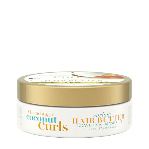 OGX Quenching Coconut Curls Hair Butter - Deep Moisture Leave-In Mask, 6.6 oz